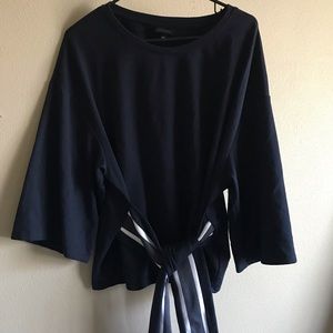 Blue Shirt with Tie Waist